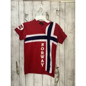 NORWAY Youth Soccer Jersey Red Short Sleeve Size 4-6 for Boys